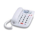Ενσύρματο τηλέφωνο με αναγνώριση κλήσης και μεγάλα πλήκτρα Λευκό TMAX20 Τηλέφωνα