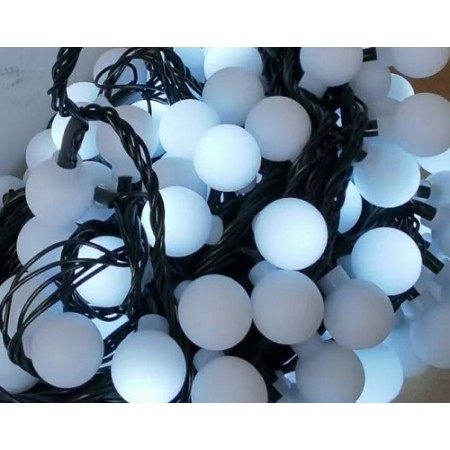 200 λαμπάκια LED μπαλίτσες με 8 προγράμματα & πράσινο καλώδιο -  ψυχρό φως