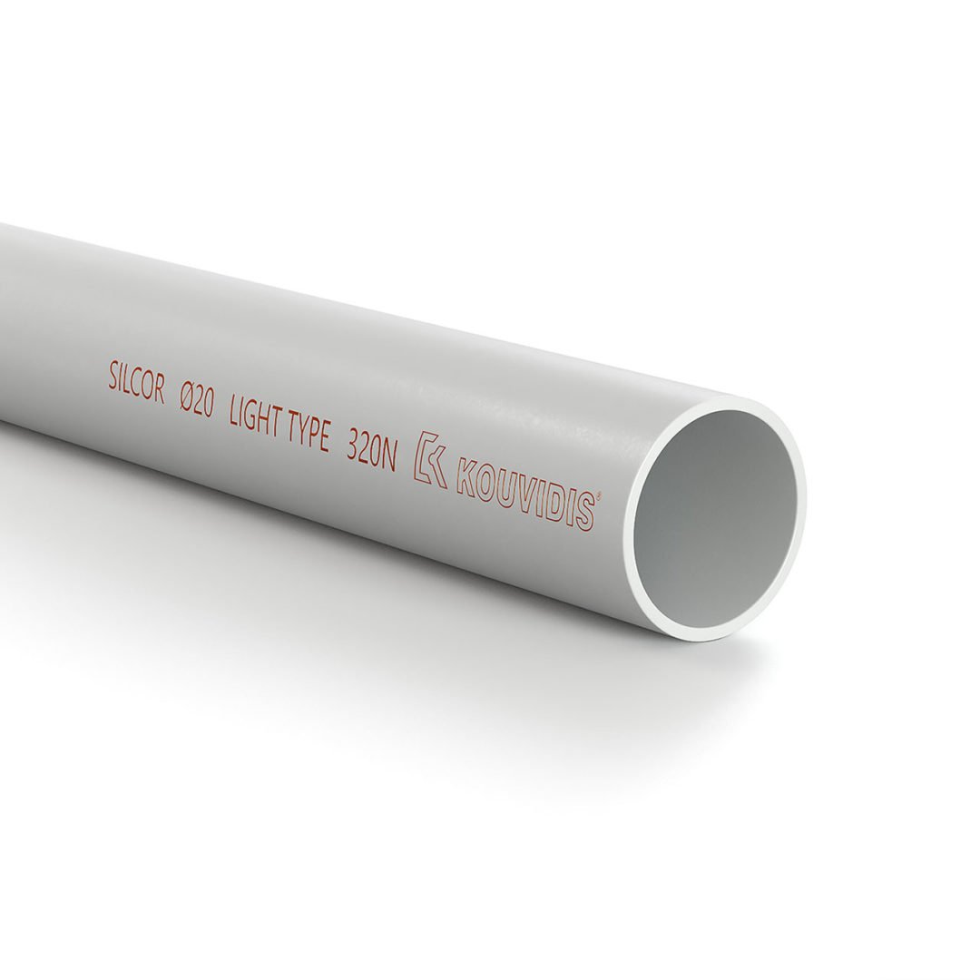 Σωλήνας ευθύγραμμος πλαστικός Silcor 16mm ανοιχτό γκρι Εσωτερικών Εγκαταστάσεων