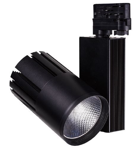 Φωτιστικό ράγας LED 40W Cob 4000Κ 4000lm 60°  για ράγα τριφασική  μαύρο Φωτιστικά Ράγας