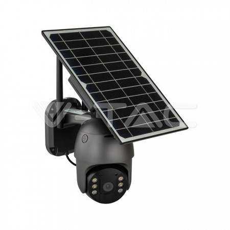 Ηλιακή Κάμερα Wi-Fi με Ανιχνευτή Κίνησης, Μικρόφωνο & Νυχτερινή Λήψη IP65 Μαύρη VT-11024-WIFI V-TAC