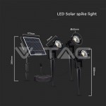 Ηλιακά Καρφωτά Φωτιστικά 3x1.2W 3000K IP65 20489 V-TAC Ηλιακά Φωτιστικά