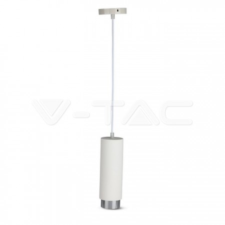 Κρεμαστό Φωτιστικό Οροφής Γύψινο  1 x GU10 Ø250 x 80mm Λευκό & Χρώμιο VT-864 V-TAC