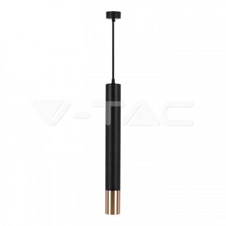 Κρεμαστό Φωτιστικό Οροφής  1 x GU10  D:60x500mm Μαύρο & Χρυσό VT-977 V-TAC