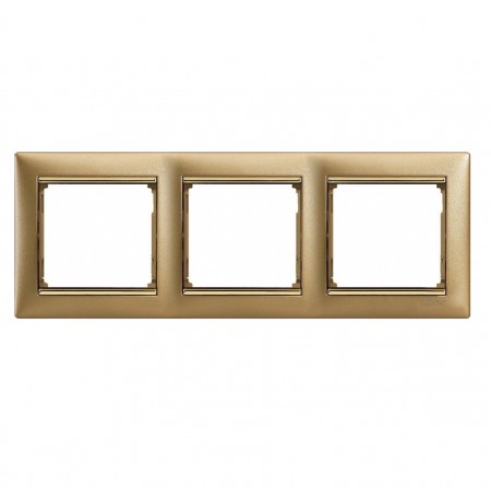 Valena™ πλαίσιo 3 θέσεων οριζόντιας τοποθέτησης σε χρώμα mat gold / gold