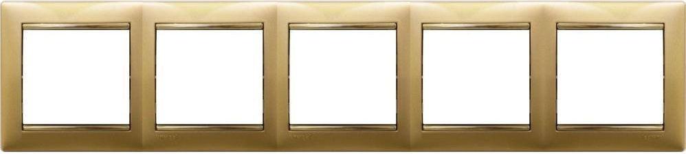 Valena™ πλαίσιo 5 θέσεων οριζόντιας/κάθετης τοποθέτησης σε χρώμα mat gold / gold Valena 