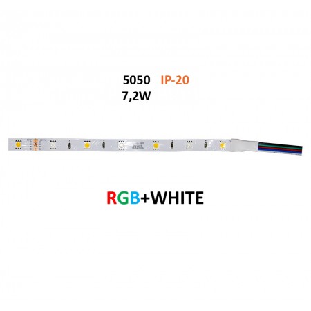ΤΑΙΝΙΑ LED 5m 12VDC 7.2W/m 36LED/m RGB & ΛΕΥΚΟ IP20
