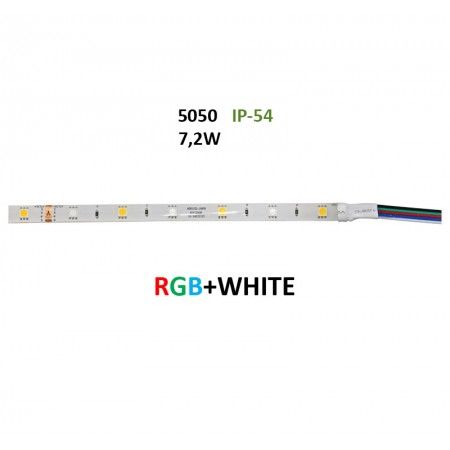 ΤΑΙΝΙΑ LED 5m 12VDC 7.2W/m 36LED/m RGB & ΛΕΥΚΟ IP54