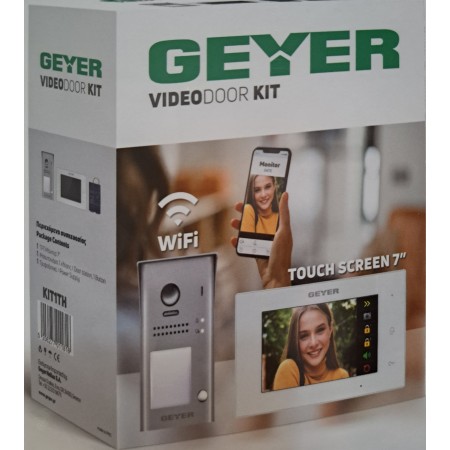 Kit θυροτηλεόρασης Wi-Fi 1 κλήσης 2 καλωδίων Geyer 