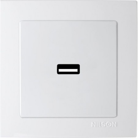 Λευκή πρίζα USB NILSON