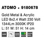 Πλαφονιέρα Οροφής LED 8 x 2.4W 3000K  ATOMO 9180678 Nova Luce Πλαφονιέρες Οροφής - σποτ