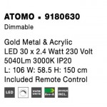 Κρεμαστό Φωτιστικό Οροφής LED 30 x 2.4W 3000K DIMMABLE ATOMO 9180630 Nova Luce Κρεμαστά Φωτιστικά