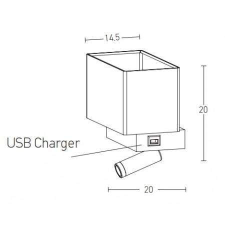 Απλίκα Τοίχου 1 x E27 H59  USB Charger Zambelis Lights