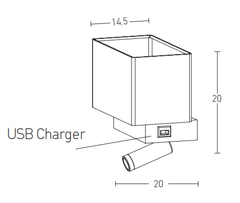 Απλίκα Τοίχου 1 x E27 H59  USB Charger Zambelis Lights Απλίκες Τοίχου