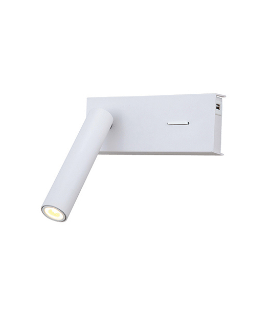  Επίτοιχο Φωτιστικό Ανάγνωσης 3W 3000K  USB Charger H74 Zambelis Lights - Λευκό Σαγρέ Απλίκες Τοίχου