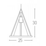 Κρεμαστό Φωτιστικό Οροφής Ξύλινο με Μαύρο Καλώδιο  1 x E27 17059 - Μπεζ Κρεμαστά Φωτιστικά